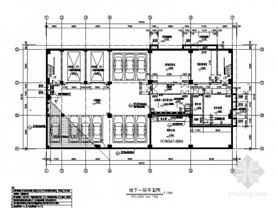 [新疆]5层现代风格立体停车库建筑设计施工图（知名建筑事务所）-5层现代风格立体停车库建筑设计平面图