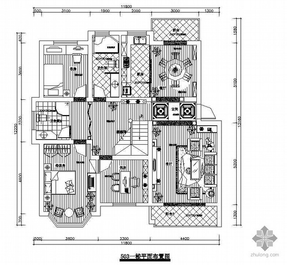 监控室室内设计施工图资料下载-嘉兴欧式室内设计施工图