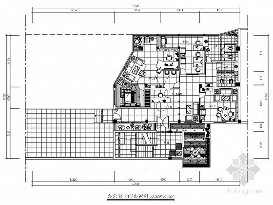 洗手台立面图CAD资料下载-[福州]设计事务所设计现代感大气商业办公空间施工图（含效果图）
