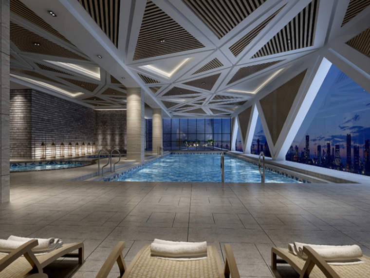 游泳池3d模型下载资料下载-休闲室内泳池3D模型下载