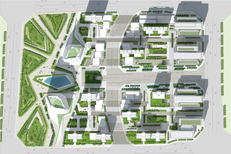 [北京]未来感超高层中小企业综合基地建筑设计方案文本-未来感超高层中小企业综合基地建筑平面图