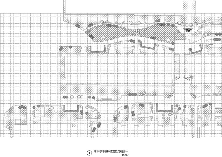 [山东]临沂开元香榭里园林景观全套施工图-开元香榭里-03灌木与地被种植放线图.jpg
