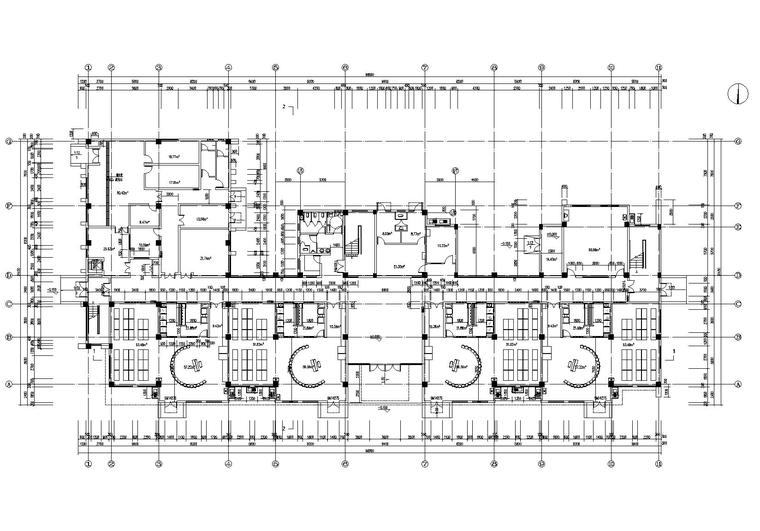 12班幼儿园建筑设计施工图(CAD+SU+效果图）-一层平面