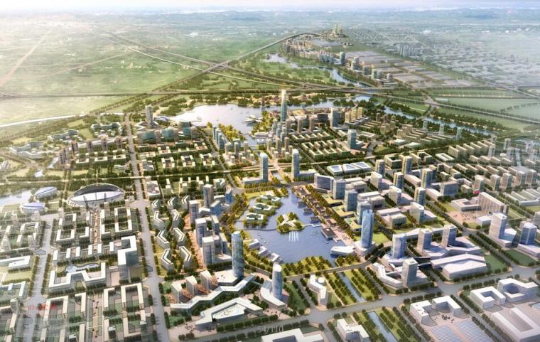 [河南]郑州经济技术开发区整体城市设计中标方案文本（生态，）-郑州经济技术开发区-1鸟瞰图