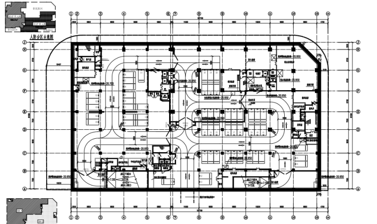 [上海]吉富大楼高层商务办公楼总体文本-地下四层平面图