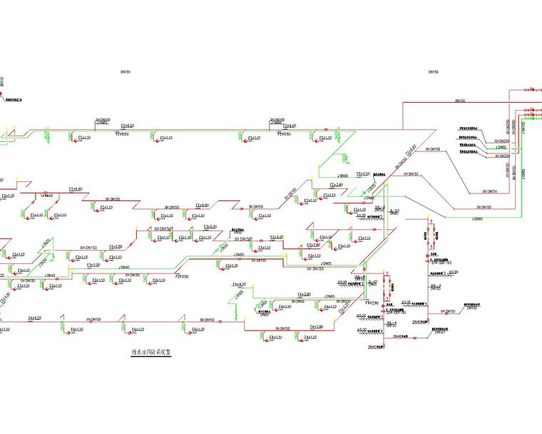 某地铁站给排水施工图（含6张详细设计说明）-给水及消防系统图