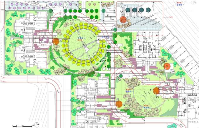 [重庆]山地花园洋房商住项目景观设计PDF施工图文本-园林植物栽植平面图