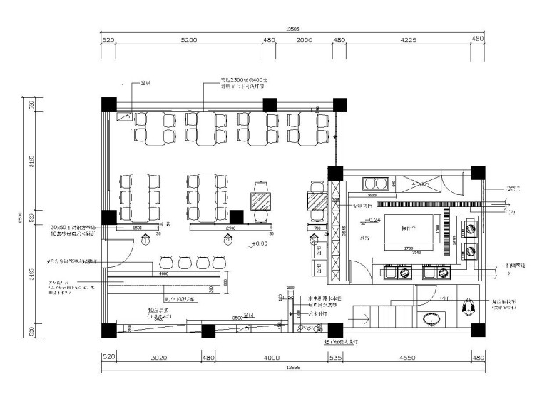 餐厅顶面图cad资料下载-现代风格烧烤餐厅装修全套施工图