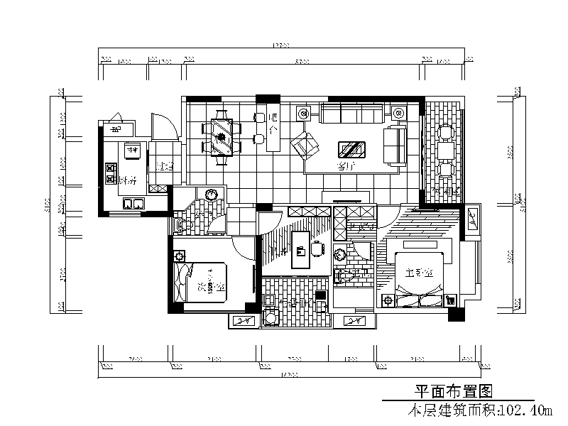 cad简单房屋平面图图片