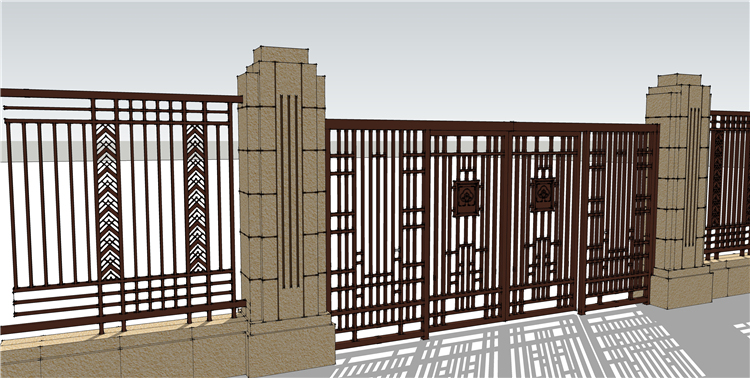 256套护栏围墙围栏铁艺大门模型-铁艺围栏预览图 (16)