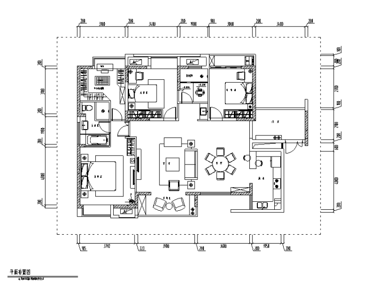 欧式新古典三居室资料下载-美式古典风三居室住宅设计施工图（附效果图）