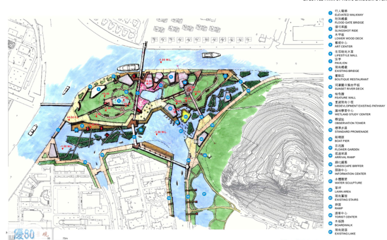 [江苏]昆山环城滨江景观带景观概念设计方案 A-4 公园平面图2