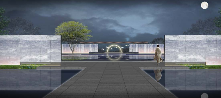 [杭州]未来城展览区景观规划设计（新中式风格）-[杭州]未来城展示区景观规划设计（新中式风格）A-3景观效果图
