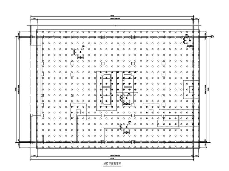 [河南]21层框剪结构商务大厦结构施工图（CAD、48张）-桩位平面图