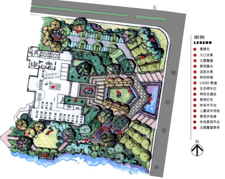 [广东]某城市展示区居住区景观设计文本（包含PDF+47页）-01 方案一总平面