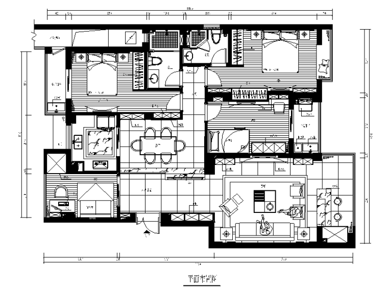 复式花园洋房样板房资料下载-五个不同风格样板房设计CAD施工图（含效果图）