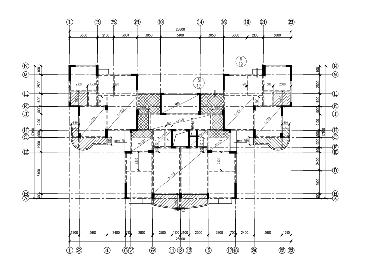 多层框架住宅楼建筑施工图资料下载-10层框架剪力墙结构住宅楼结构施工图（CAD、18张）