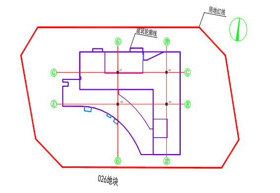 地块轴线控制网图