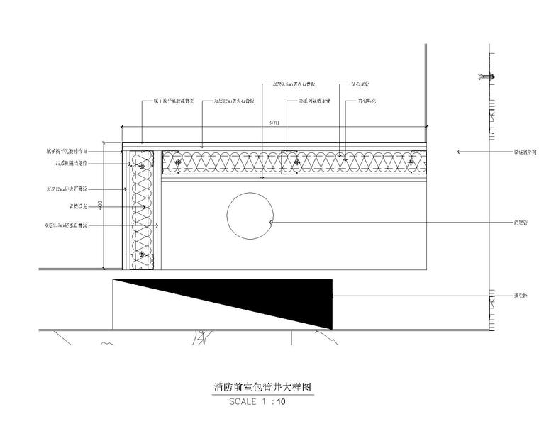 某福朋酒店施工图+效果图含超全暖通竣工图-消防前室包管井大样图