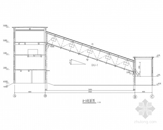 钢桁架带式输送机栈桥结构施工图资料下载-钢桁架走胶带输送机走廊结构施工图