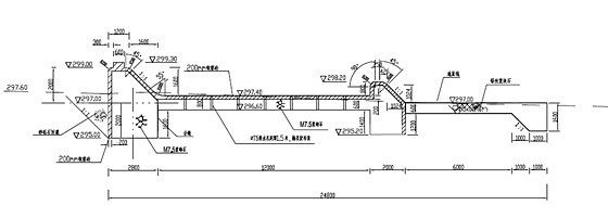 [陕西]重力式挡土墙拦砂坝工程施工图-纵断面施工图 