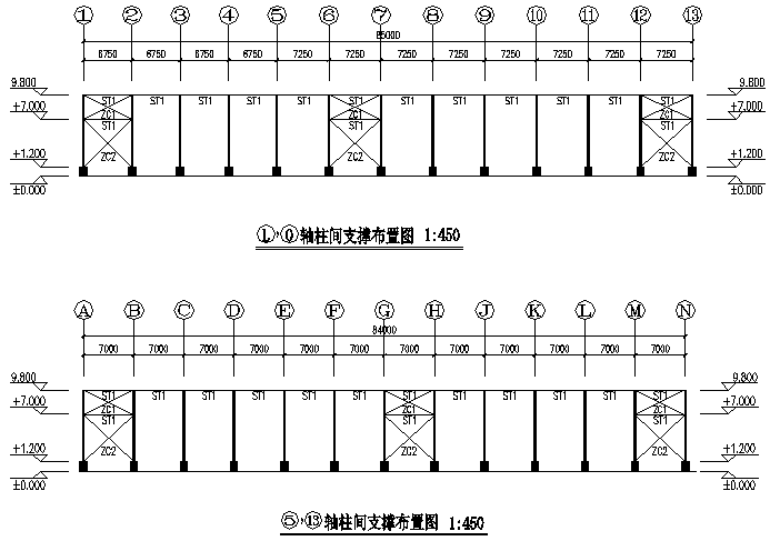 大理石高清贴图资料下载-大理石单层单山单跨门式刚架厂房工程（CAD，11张）