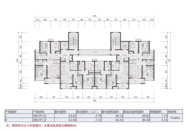 [北京]鸿坤精致别墅居住区概念规划设计文本（PDF+173页）-高层户型设计一