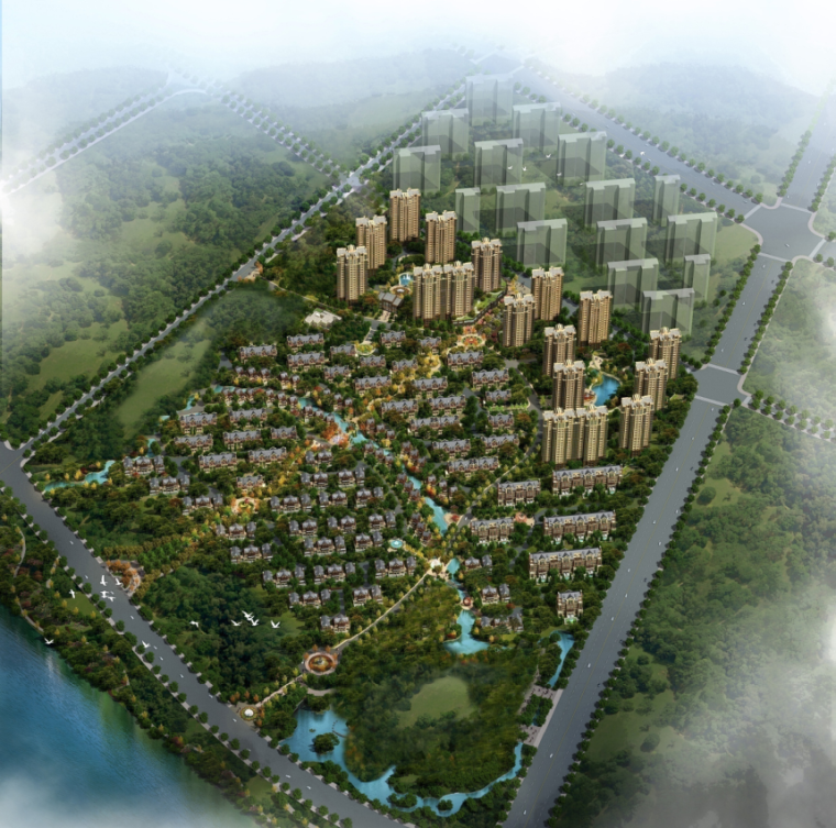 新古典多层小区效果图资料下载-[北京]高层新古典主义塔式住宅及英式别墅（300多页PDF）