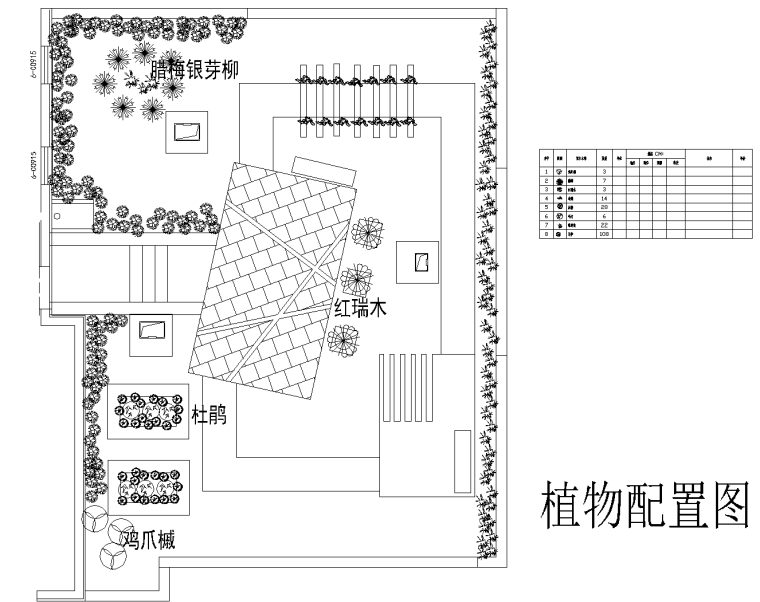 植物组团cad施工图资料下载-21套屋顶花园CAD施工图（6）