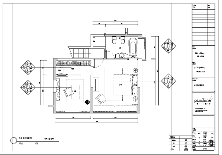 东莞幸福花苑一期2栋A1b样板房室内设计施工图-夹层平面布置图