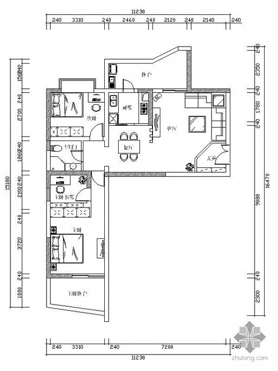 酒设设计方案资料下载-两居室设计方案图