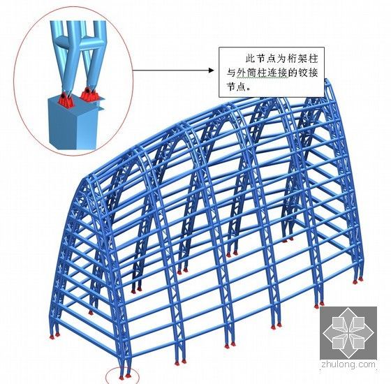 [广东]地标性超高层综合建筑群创优策划方案（鲁班奖 附图丰富）-顶拱结构效果图