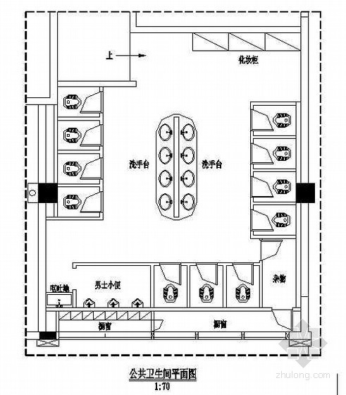 公共卫生间剖面图资料下载-酒吧时尚公共卫生间装修图