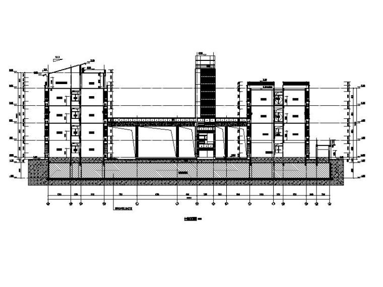 [江苏]五层玻璃幕墙高校行政办公楼建筑施工图-五层玻璃幕墙高校行政办公楼建筑