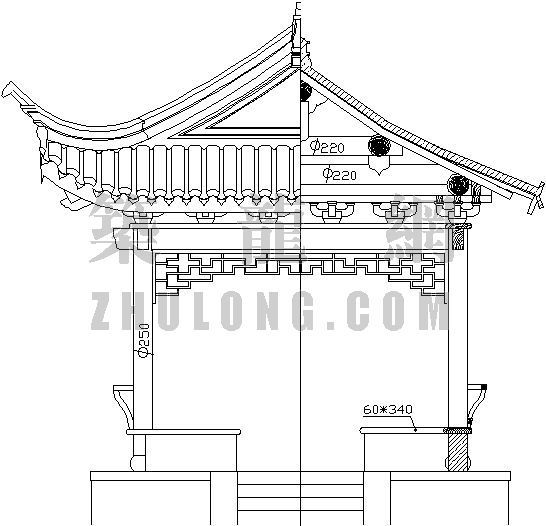 歇山顶施工资料下载-歇山方亭施工大样图