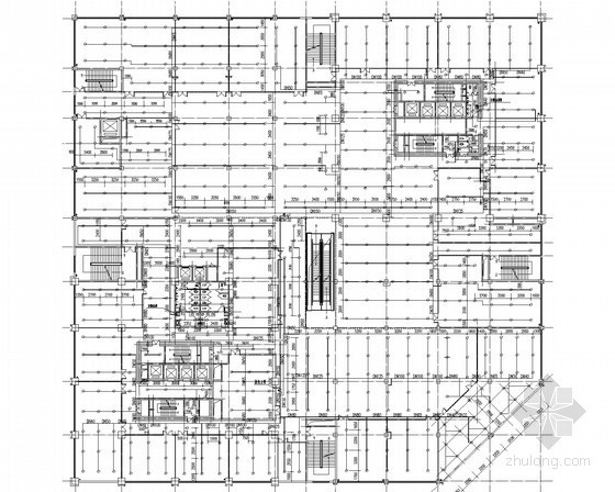 [内蒙古]8万平高层综合体塔楼给排水消防施工图（直饮水 冷凝水）-自动喷淋平面图 