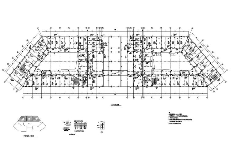 [湖北]长江大学石油科技中心框架结构施工图-四层配筋平面图