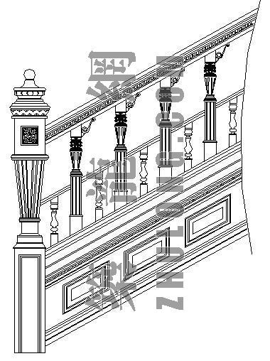 cad楼梯栏杆资料下载-楼梯及栏杆