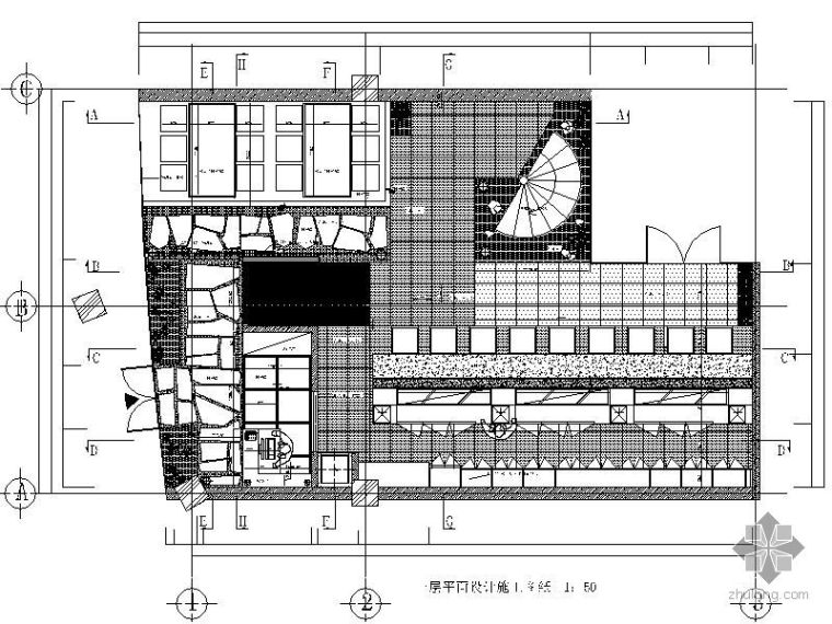 日式住宅设计平面图资料下载-日式料理店平面图