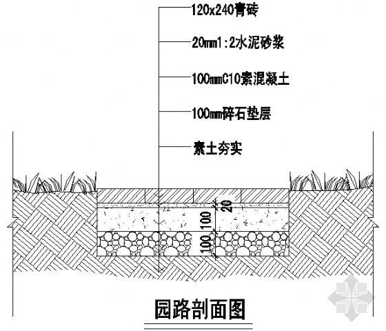 园路剖面图2资料下载-园路剖面图14