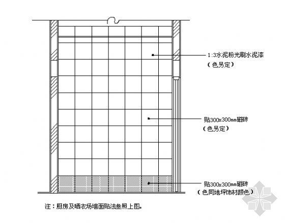 瓷砖贴瓷砖资料下载-茶水间墙面磁砖贴法示意图