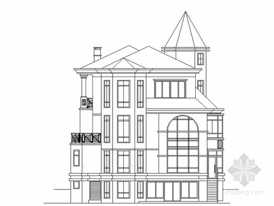 某别墅建筑施工图纸资料下载-某五层独栋别墅建筑施工图（含效果图）