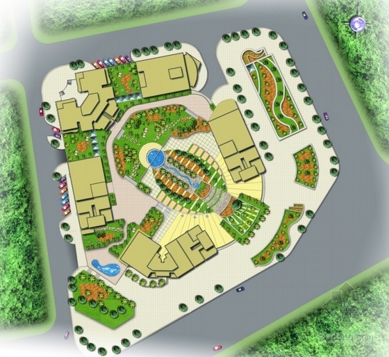 社区儿童活动广场设计资料下载-[重庆]商住社区广场景观规划设计方案