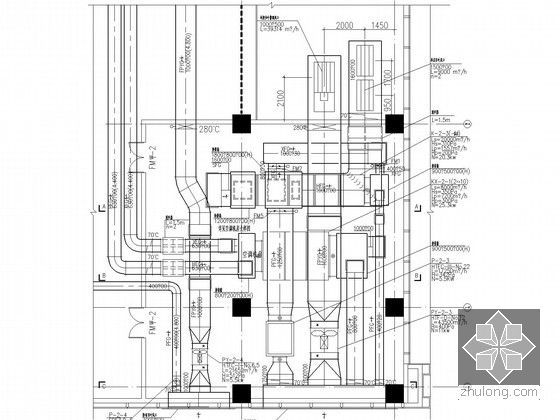 [贵州]会展中心综合楼空调通风设计施工图(温湿度独立控制)-空调机房平面图