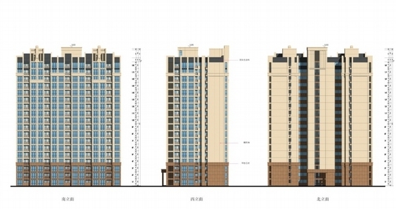 [江苏]Artdeco风格住宅区规划及单体设计方案文本（含CAD）-住宅楼立面图