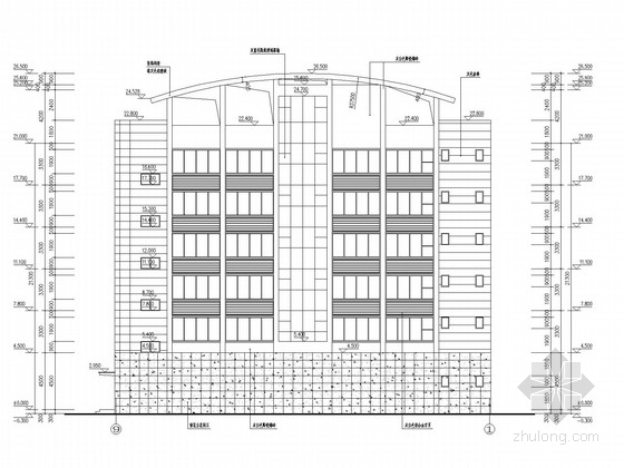 办公楼建施图6层资料下载-6层框架办公楼结构施工图(含建施)