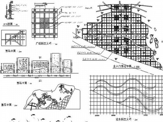 某地入口广场绿化配置景观设计施工图-施工详图 