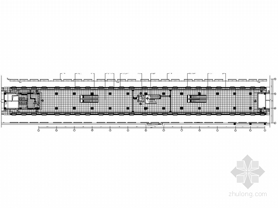 [黑龙江]双层框架结构地铁站台公共区施工图-公共区站台层平面地材布置图