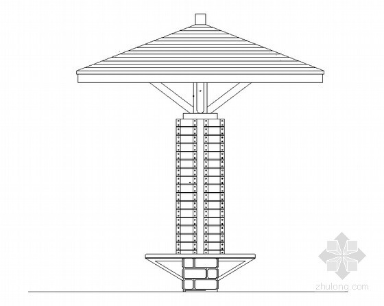 中式现代木质景观亭资料下载-中式现代单柱亭施工详图