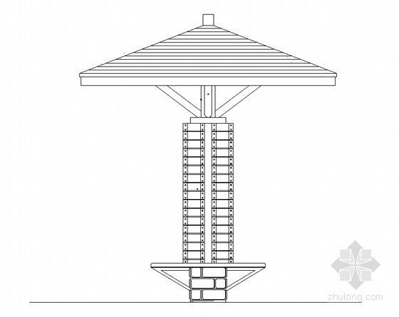 中式亭子立面图资料下载-中式现代单柱亭施工详图